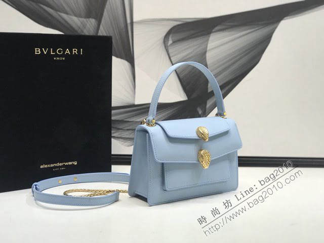 Bvlgari女包 寶格麗新品系列小牛皮腰包 B288742 雙蛇首搭扣 Bvlga手拎肩背女包  fyd1542